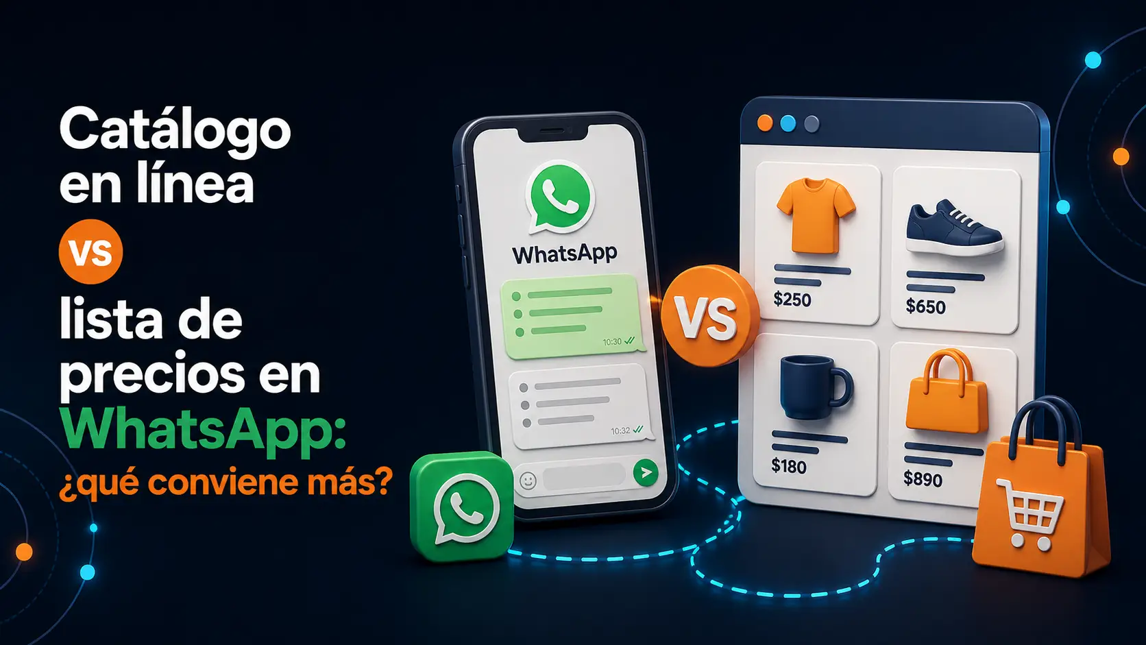 Catálogo en linea vs lista de precios en WhatsApp